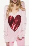 Free Shipping Wildfox 2015 new paillette love heart sequin s