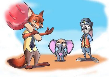 Nick Wilde, Judy Hopps, Finnick - Weasyl