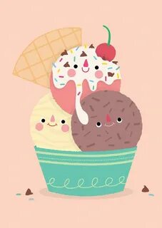 Ice Cream Kawaii drawings, Cute drawings, Kawaii