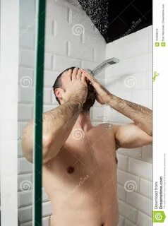 Men showering together naked