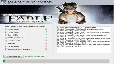Fable Anniversary PC - MEGATRAINER + 6 - GOLD/EXP Adder, Inf