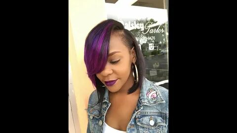 How to do a quick weave bob with a deep side part - YouTube