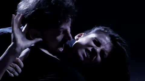 vampire biting woman night dark perfect: стоковое видео (без