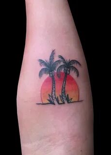 Palm Tree Sunset by Adam Considine. TattooNOW : Palm tree ta