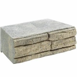 Pavestone 4 in. x 12 in. x 7.5 in. Charcoal/Tan Concrete Ret