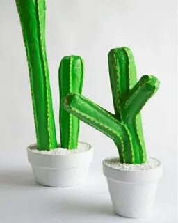DIY Papier Mache Cacti Design*Sponge Cactus de papel, Papel 