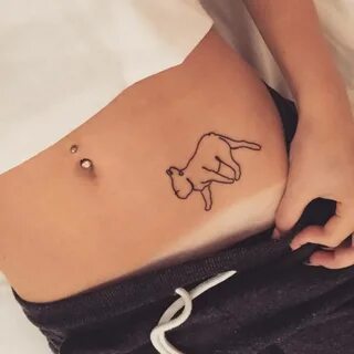 French bulldog tattoo using continuous line drawing on