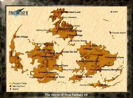Final Fantasy VII / FFVII / FF7 - World Map