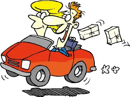 Cartoon Driving Clip Art - People In A Car - (1500x1501) Png