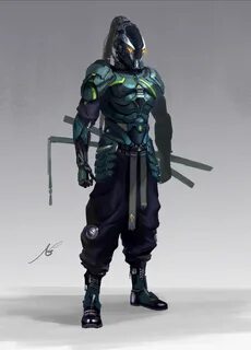 warrior, Ningfei XU Futuristic samurai, Armor concept, Robot