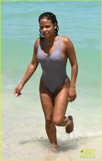 Christina Milian Rocks a Sexy Swimsuit on the Beach christina milian swimsu...