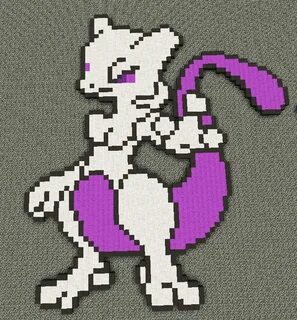 Pixel Art Pokemon Mewtwo - This one was pretty tough to do.i