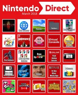 Nintendo Direct E3 Bingo : Nintendo Direct Bingo Card Jun 20