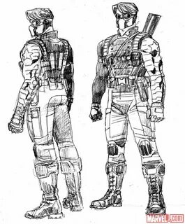 Coloring Soldier Winter Bucky Barnes Marvel Template Sketch 