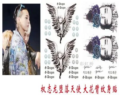 USD 6.85 Kwon Chi Lung Fallen Angel Tattoo Stickers Neck Tat