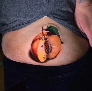 Эскиз татуировки персик