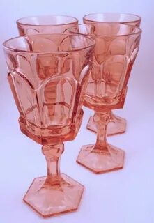 Vintage Pink FOSTORIA Goblets for Wine or Water
