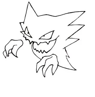 Pokemon Haunter Coloring Template Sketch Coloring Page