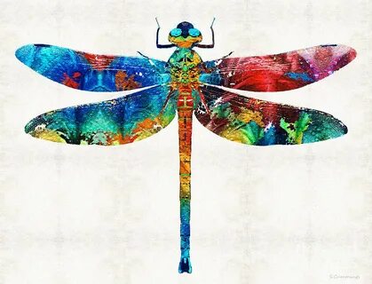 Colorful Dragonfly Art By Sharon Cummings Painting by Sharon