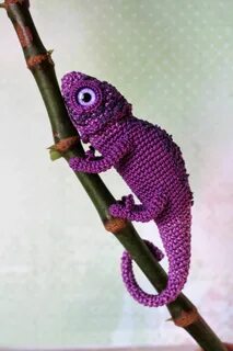 Amigurumi Reptile Gifts for Children Crochet Chameleon Toy E