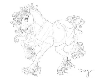 Free download Draft Horse Lineart by Dozymare ... - Horse Li