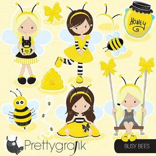 BUY 20 GET 10 OFF Busy bee girl clipart for scrapbooking Ets