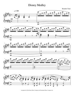 Disney Medley Disney sheet music piano, Disney medley, Disne