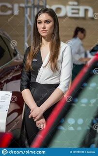 Beautiful Hostess Girl at the Belgrade Car and Motor Show in