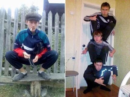 Squatting Slavs In Tracksuits