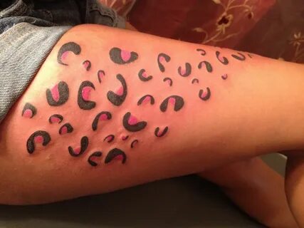 #CheetahPrint #Cheetah #Print #Thigh #Tattoo #ink #pink Chee