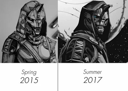 Drawing Progression: Cayde-6 Destiny game, Destiny hunter, D