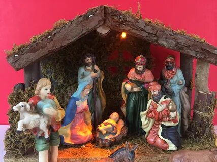 Vintage Nativity Set Never Used / Antique Nativity Set With 