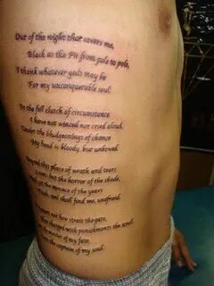 rib poem tattoo men invictus - Google Search Tattoo quotes, 