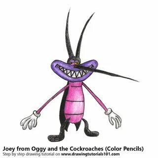 Joey from Oggy and the Cockroaches with Color Pencils Cockro