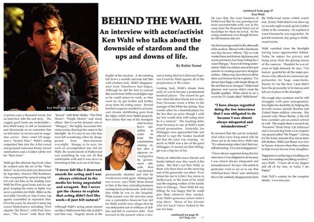 Ken Wahl in Beverly Hills Times Magazine * April 2009 :: close window. 