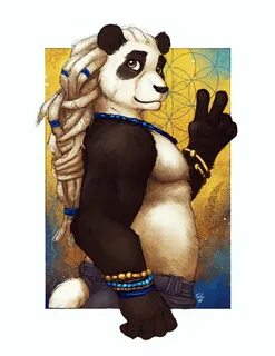 Peace Sign Panda Portrait - Weasyl