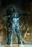 Master Chief and Cortana by Isaac Hannaford (Concept Artist)