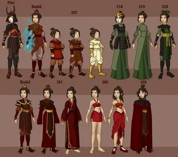 Avatar The Last Airbender wardrobe through the entire series