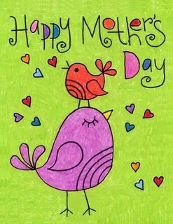 Easy How to Draw a Mother’s Day Card Tutorial and Mother's D