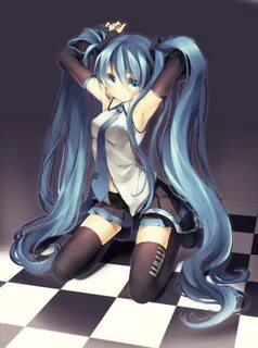 floor, Vocaloid, Stockings, Hatsune, Miku, Tie, Skirts, Long