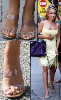 Hayden-Panettiere-Feet in clear size 5 sandals. HAYDEN PANET