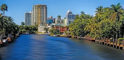 The skyline of Fort Lauderdale, Florida, U.S.A. along the . 