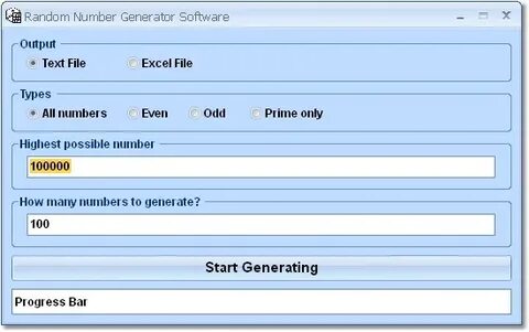 Random Number Generator Software 7.0 Free Download