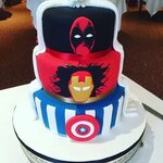 Hidden half and half wedding cake marvel Deadpool captain Am