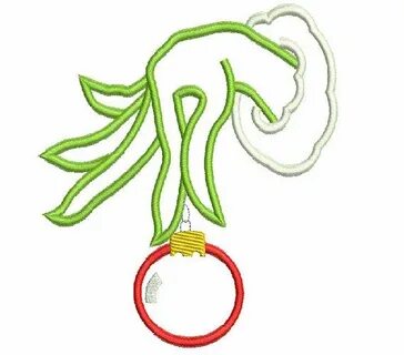 Machine Embroidery Design Grinch Hand Christmas Applique 4x4