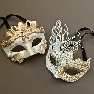✔ Карнавальная маска Men Women White Gold Rome & Venetian Me
