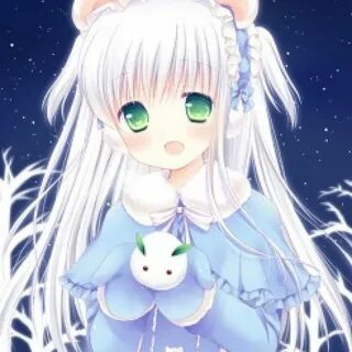 Snow Bunny, pretty, dress, blush, green eyes, adorable, swee