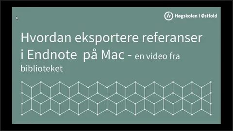 Hvordan eksportere referanser i Endnote på Mac - YouTube