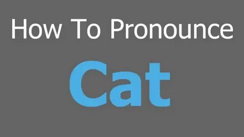 How To Pronounce Cat - YouTube