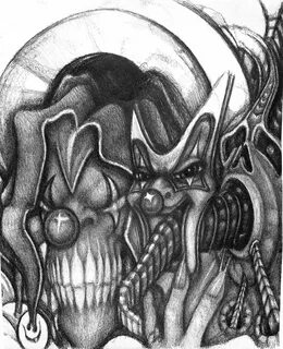 Two Faced Demon Clown Drawing by Mike Distel Fine Art Americ
